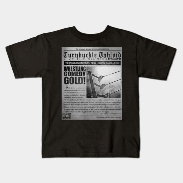 Turnbuckle Tabloid Vintage News Kids T-Shirt by TurnbuckleTabloid